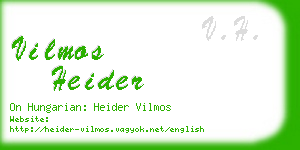 vilmos heider business card